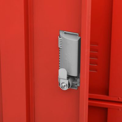 vidaXL Locker Cabinet Light Gray and Red 35.4"x17.7"x36.4" Steel