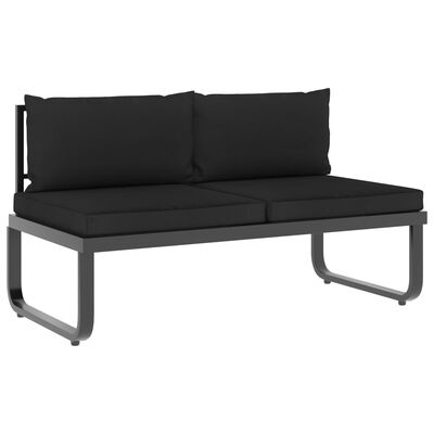 vidaXL 4 Piece Patio Corner Sofa Set with Cushions Aluminum and WPC