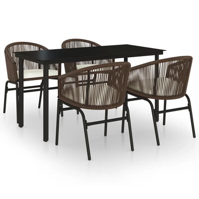 vidaXL 5 Piece Patio Dining Set Brown