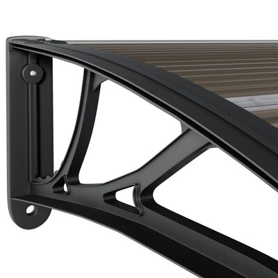 vidaXL Door Canopy Black 137.8"x29.5" Polycarbonate