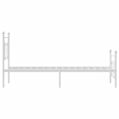 vidaXL Metal Bed Frame without Mattress with Footboard White 39.4"x78.7"