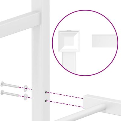 vidaXL Metal Bed Frame without Mattress with Footboard White 39.4"x78.7"