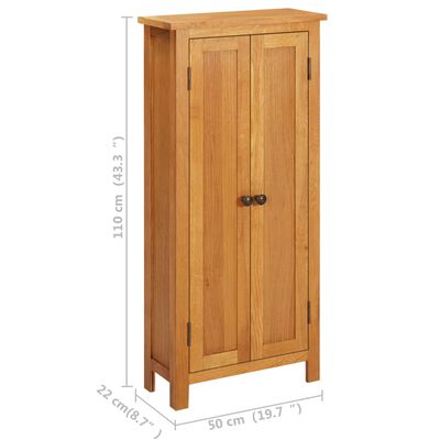 vidaXL Storage Cabinet 19.7"x8.7"x43.3" Solid Oak Wood