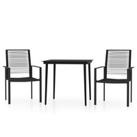 vidaXL 3 Piece Patio Dining Set Black