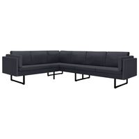 vidaXL Corner Sofa Dark Gray Fabric