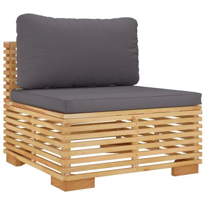 vidaXL 3 Piece Patio Lounge Set with Cushions Solid Wood Teak