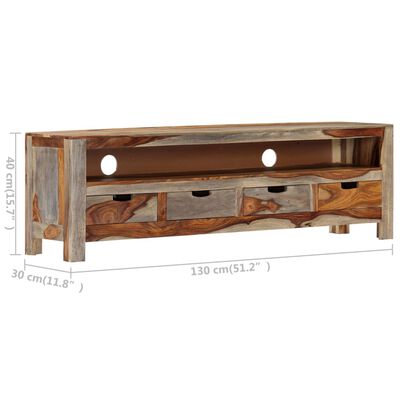 vidaXL TV Stand Solid Wood Sheesham 51.2"x11.8"x15.7"