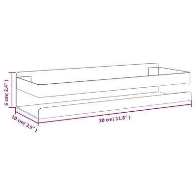 vidaXL Shower Shelf 11.8"x3.9"x2.4" Brushed 304 Stainless Steel