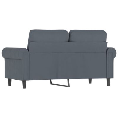 vidaXL 2-Seater Sofa Dark Gray 47.2" Velvet