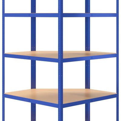 vidaXL 5-Layer Shelves 2 pcs Blue Steel&Engineered Wood