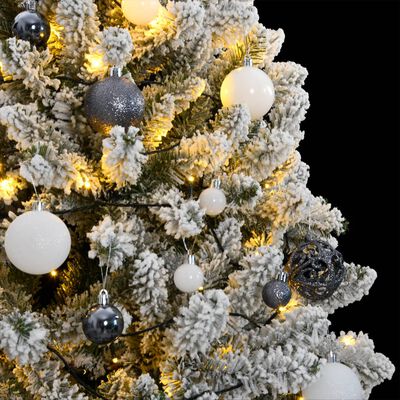 vidaXL Artificial Hinged Christmas Tree 300 LEDs & Ball Set 70.9"