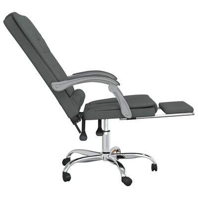 vidaXL Massage Reclining Office Chair Dark Gray Fabric