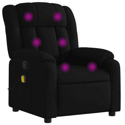 vidaXL Massage Recliner Chair Black Fabric