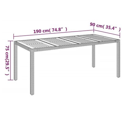 vidaXL 9 Piece Patio Dining Set with Cushions Gray Poly Rattan