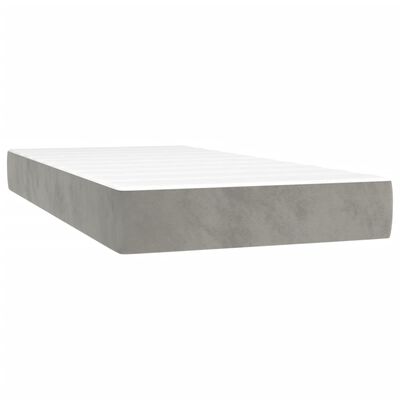 vidaXL Pocket Spring Bed Mattress Light Gray 39.4"x74.8"x7.9" Twin Velvet