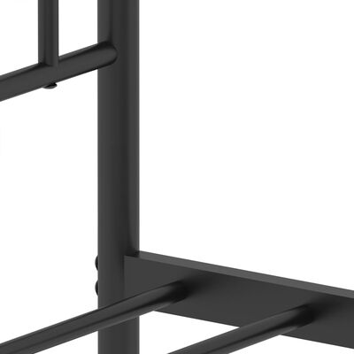 vidaXL Metal Bed Frame without Mattress with Footboard Black 59.1"x78.7"