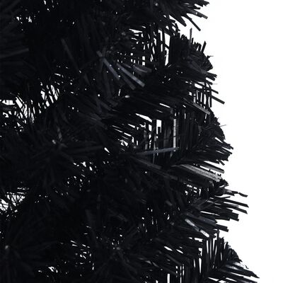 vidaXL Artificial Half Christmas Tree with Stand Black 4 ft PVC