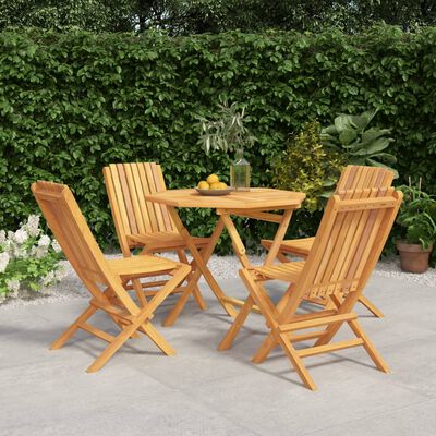 vidaXL 5 Piece Patio Dining Set Solid Wood Teak