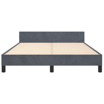 vidaXL Bed Frame without Mattress Dark Gray Queen Velvet