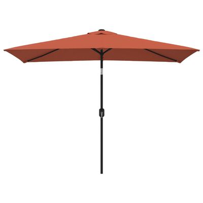 vidaXL Garden Parasol with Metal Pole 118"x78.7" Terracotta