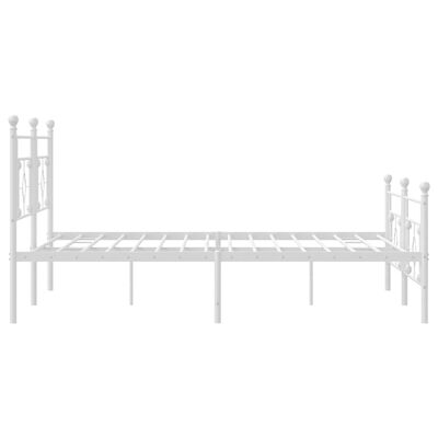 vidaXL Metal Bed Frame without Mattress with Footboard White 76"x79.9"