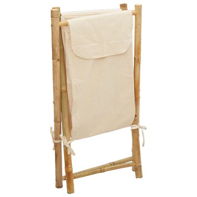 vidaXL Laundry Basket Cream White 16.3"x14.2"x25" Bamboo