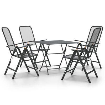 vidaXL 5 Piece Patio Dining Set Expanded Metal Mesh Anthracite