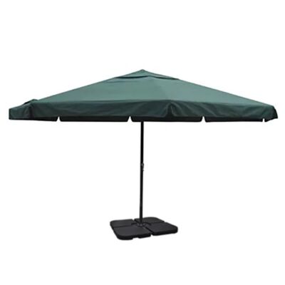 vidaXL Aluminum Garden Parasol with Portable Base Green