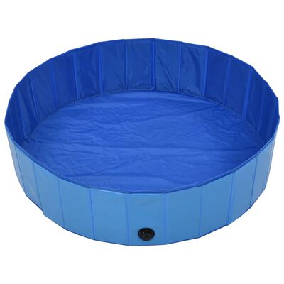 vidaXL Foldable Dog Swimming Pool Blue 47.2"x11.8" PVC