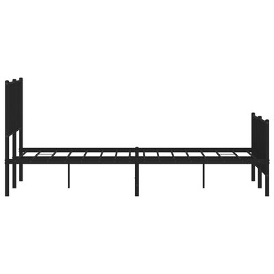 vidaXL Metal Bed Frame without Mattress with Footboard Black 59.1"x78.7"