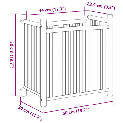 vidaXL Planter 19.7"x11.8"x19.7" Bamboo