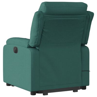 vidaXL Stand up Massage Recliner Chair Dark Green Fabric