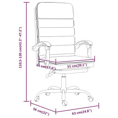 vidaXL Massage Reclining Office Chair Gray Faux Leather