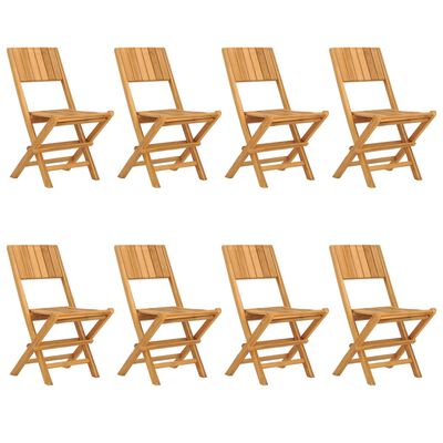 vidaXL Folding Patio Chairs 8 pcs 18.5"x24"x35.4" Solid Wood Teak