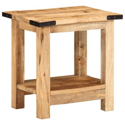 vidaXL Side Table 15.7"x11.8"x15.7" Solid Rough Wood Mango