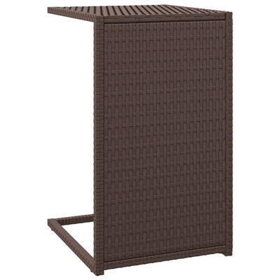 vidaXL C Table Brown 15.7"x13.8"x23.6" Poly Rattan