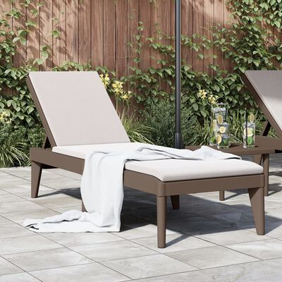 vidaXL Sun Lounger Brown 73.2"x23.6"x11.4" PP