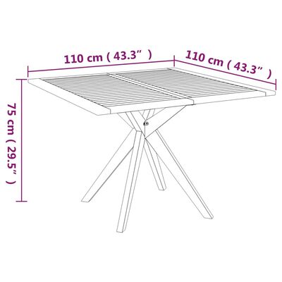 vidaXL 5 Piece Patio Dining Set Solid Wood Acacia