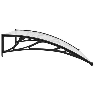 vidaXL Door Canopy Black and Transparent 47.2"x29.5" PC