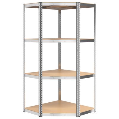 vidaXL 4-Layer Shelves 4 pcs Silver Steel&Engineered Wood