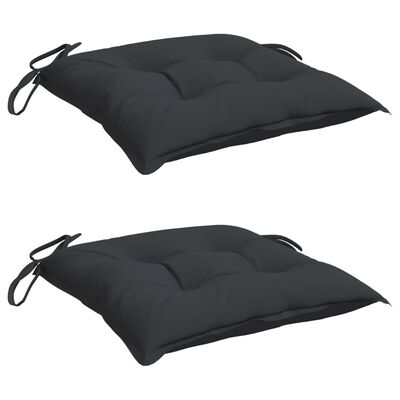 vidaXL Chair Cushions 2 pcs Black 15.7"x15.7"x2.8" Oxford Fabric