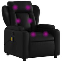 vidaXL Massage Recliner Chair Black Faux Leather