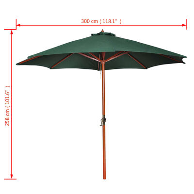 vidaXL Garden Parasol Green 101.6"