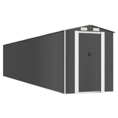 vidaXL Garden Shed Anthracite 75.6"x402"x87.8" Galvanized Steel