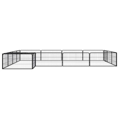 vidaXL 16-Panel Dog Playpen Black 39.4"x19.7" Powder-coated Steel