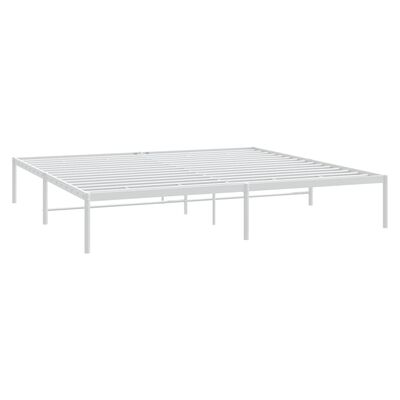 vidaXL Metal Bed Frame without Mattress White 76"x79.9"