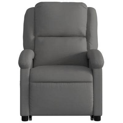 vidaXL Electric Stand up Massage Recliner Chair Gray Real Leather