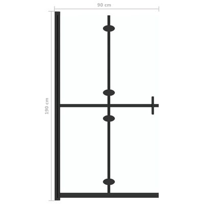 vidaXL Foldable Walk-in Shower Wall Transparent ESG Glass 35.4"x74.8"