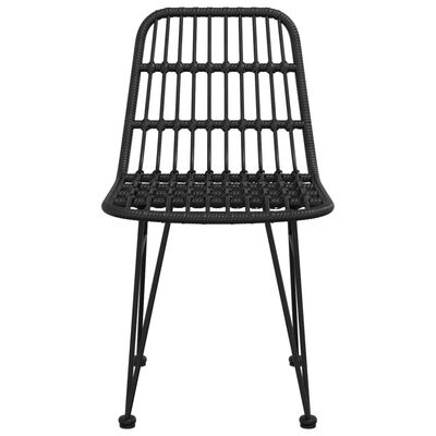 vidaXL Patio Chairs 2 pcs Black 18.9"x24.4"x33.1" PE Rattan