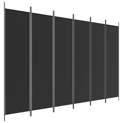 vidaXL 6-Panel Room Divider Black 118.1"x78.7" Fabric